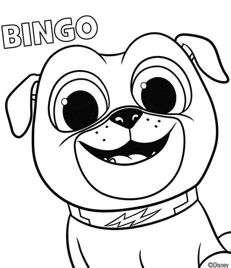 Puppy Dog Pals Coloring Page Bingo