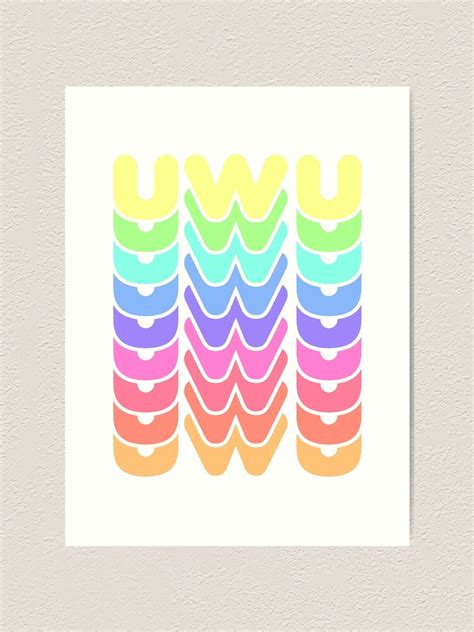 "uwu cute face emoji letter kawaii keyopta stan social media" Art Print ...