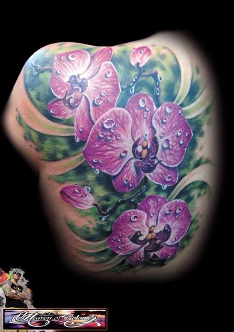 Purple Orchid Tattoo - Randy Engelhard - The Best Flower Tattoos | Orquideas tatuaje, Tatuajes ...