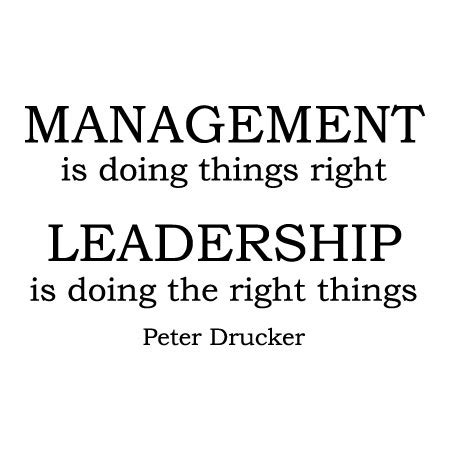 Management v. Leadership Wall Quotes™ Decal | WallQuotes.com