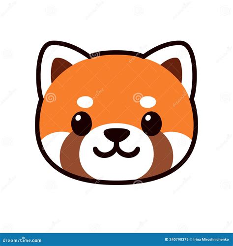 Cute Cartoon Red Panda Face Stock Vector - Illustration of funny ...