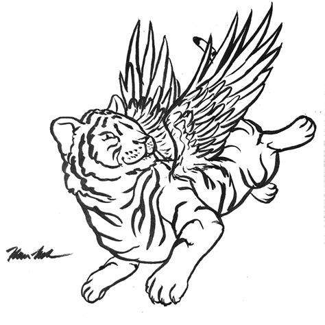 Tiger With Wings Drawings