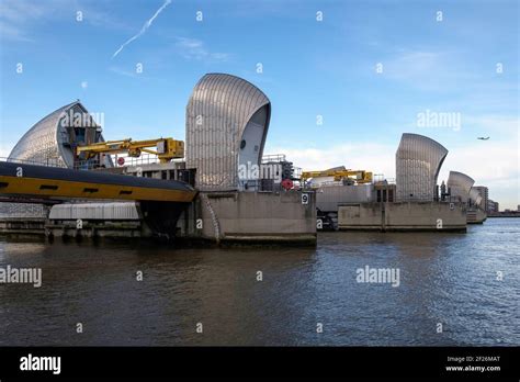 View of the Thames Barrier Stock Photo - Alamy