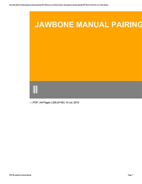 Jawbone manual pairing by hezll8 - Issuu