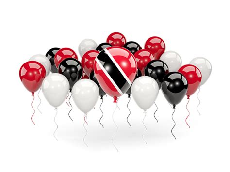 Balloons with colors of flag. Illustration of flag of Trinidad and Tobago