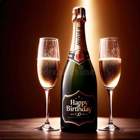 Champagne Bottle with the Words Happy Birthday on the Label, Birthday ...