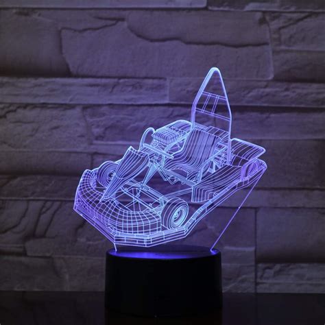 suhang Led 3D Go-Kart Modelling Night Lights Kids Touch Button Lighting Creative Home Decor 7 ...