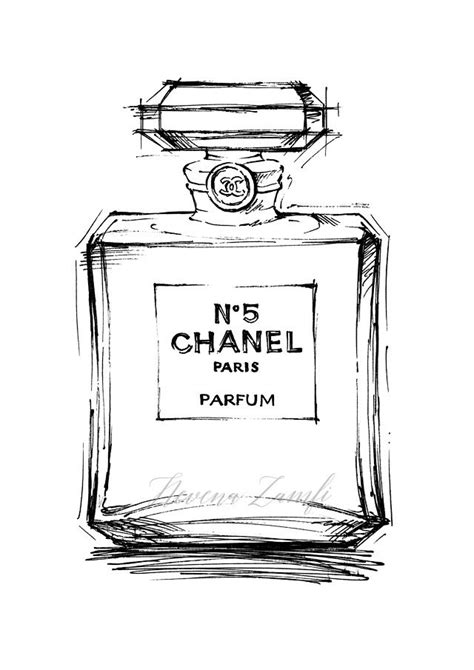 Perfume Drawing Chanel No For Free Download - Chanel No 5 Drawing ...