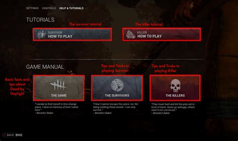 In-Game Tutorial - Official Dead by Daylight Wiki