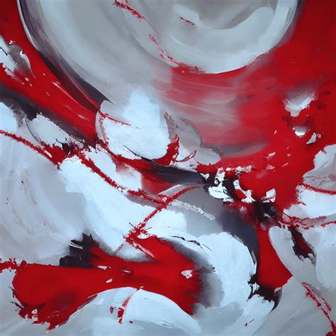 Red and White Abstract Painting · Creative Fabrica