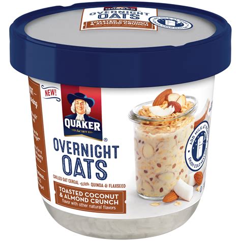 Quaker Overnight Oats Toasted Coconut & Almond Crunch, 2.43 OZ - Walmart.com