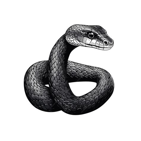 Premium Vector | Hand Drawn Sketch Black Rat Snake Illustration