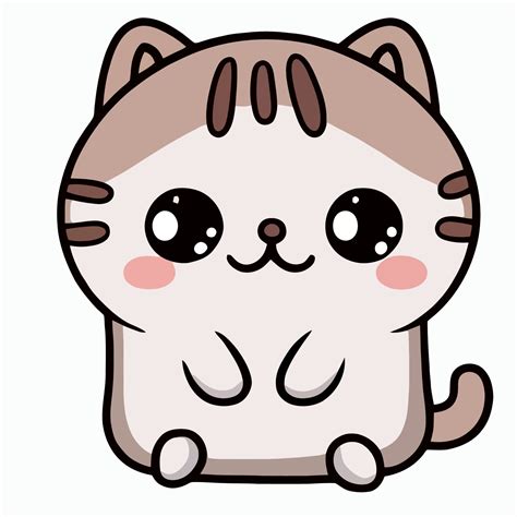 lindo gato ilustración gato kawaii chibi dibujo vectorial estilo gato dibujos animados 17047856 ...