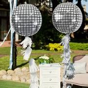 6pcs Disco Ball Balloons 22 Inch 4d Large Round Metallic Silver Disco Mylar Foil Balloons For ...