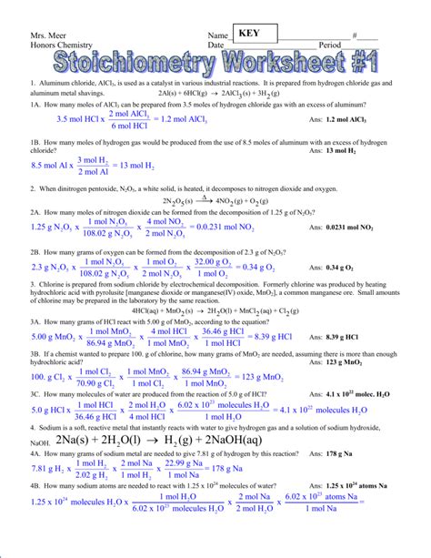 Stoichiometry Ap Chemistry Practice Problems