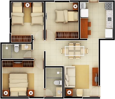 the floor plan of a two bedroom apartment with living room, dining area and kitchen
