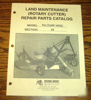 Bush hog th rotary cutter mower parts catalog manual