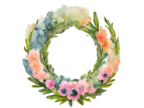 Watercolor Floral Wreath Clipart Graphic by lockandpage · Creative Fabrica