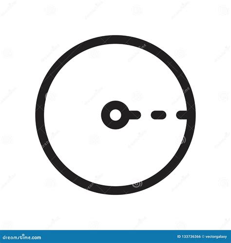 Radius of Circle Icon Vector Sign and Symbol Isolated on White Background, Radius of Circle Logo ...