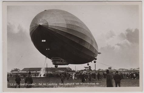 LZ-127 Graf Zeppelin dropping water ballast during landing | Zeppelin, Airship balloon ...