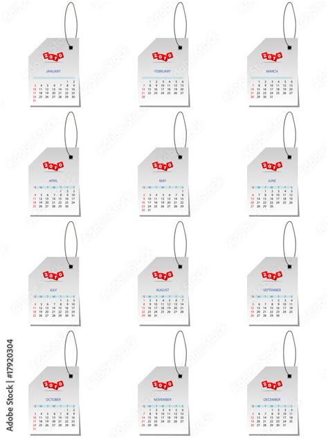 2010 calendar template vector illustration Stock Vector | Adobe Stock