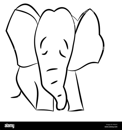 Baby Elephant Is Very Sad Isolated Illustration Stock Photo - Alamy