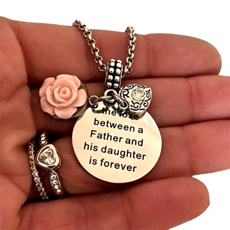 Father Daughter Dad Daughter Charm Necklace Jewelry Gift for Daughter ...