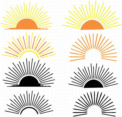 Sunset SVG Bundle | (Svg) (png) (dxf) (Eps) | Sunshine, Sunburst, Boho| svg digital | Etsy ...