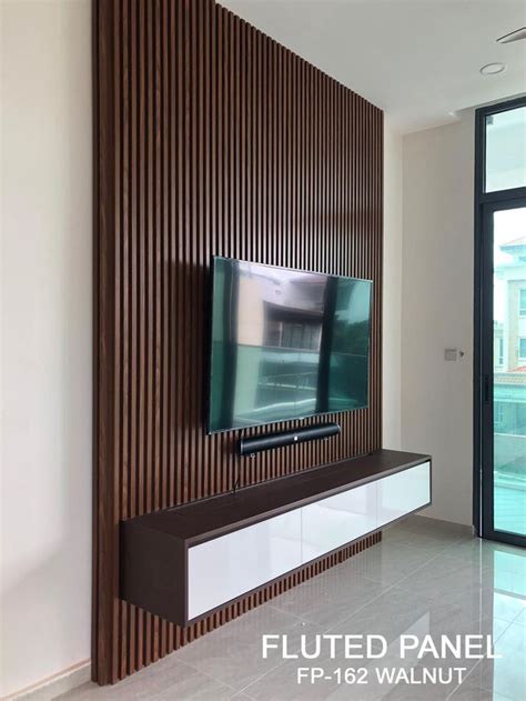 WOOD SLAT TV FEATURE WALL | Feature wall living room, Bedroom tv wall ...