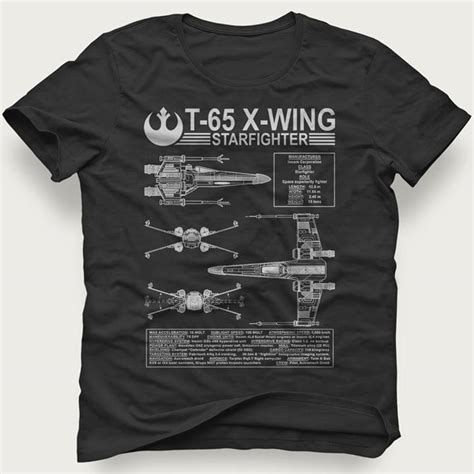 Starship Blueprint T65 X-Wing Starfighter Shirt - TeePython