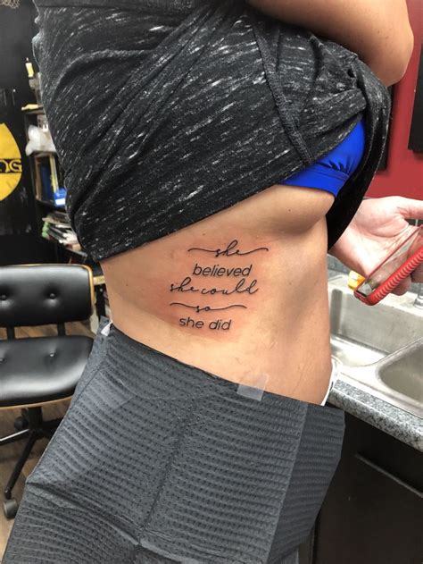 She believed she could so she did tattoo ️ ️ ️ | Believe tattoos, Rib tattoos for women, Tattoos