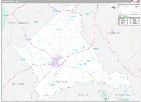 Culpeper County, VA Wall Map Premium Style by MarketMAPS - MapSales