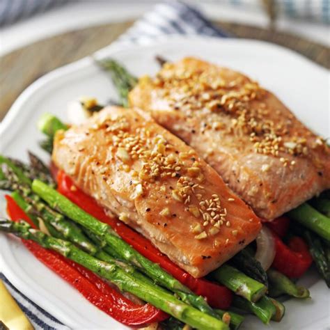 Sheet Pan Baked Salmon with Asparagus - Yay! For Food