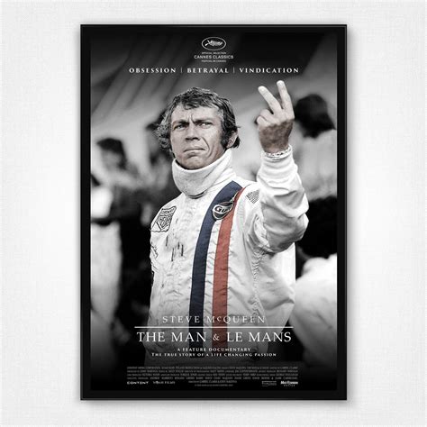 Steve McQueen Le Man & Le Mans poster (Text) — Heritage Posters