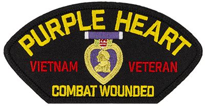 Purple Heart Vietnam Military Patch 5-3/16" x 2-5/8"