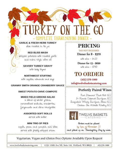 Turkey On The Go – Complete Thanksgiving Dinner from Twelve Baskets ...