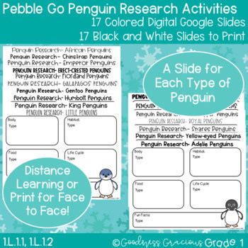 PebbleGo Penguins Research- Digital or Printable Science Activities