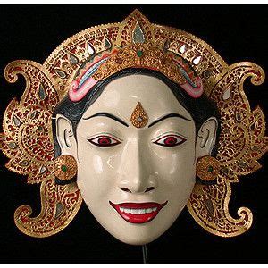 Balinese Masks - Mask of Sita from Bali - Polyvore | Beautiful mask, Mask face paint, Balinese mask