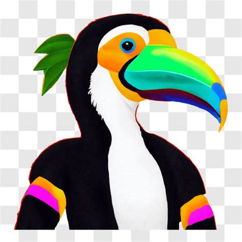 Download Vibrant Toucan with Colorful Beak and Feathers PNG Online - Creative Fabrica