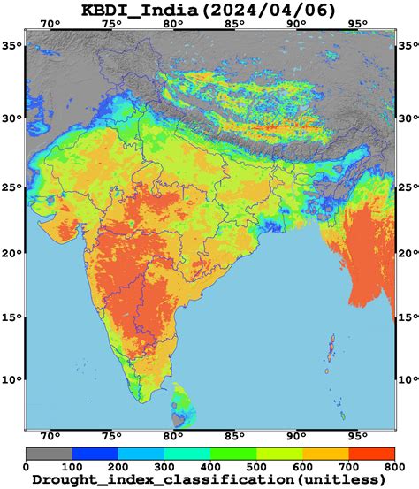 Satellite-based drought monitoring and early warning system region - India