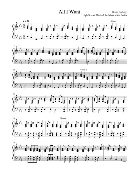 Olivia Rodrigo - All I Want Sheet music for Piano (Solo) | Musescore.com