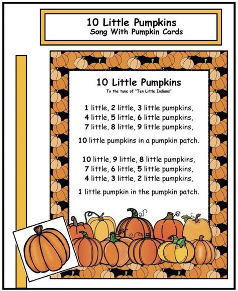 "Ten Little Pumpkins" Song with Manipulatives | Pumpkin song, Pumpkin ...