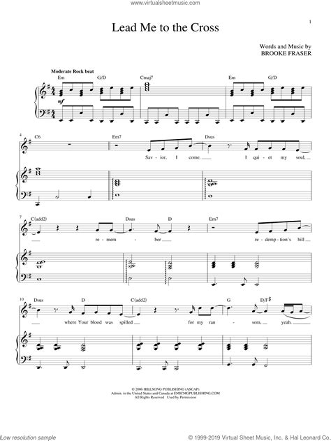 Lead Me To The Cross sheet music for voice and piano (High Voice)