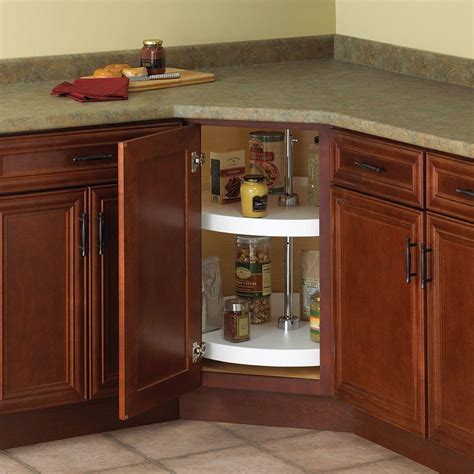 Knape & Vogt 32 in. H x 32 in. W x 32 in. D 2-Shelf Full Round Lazy Susan Cabinet Organizer ...