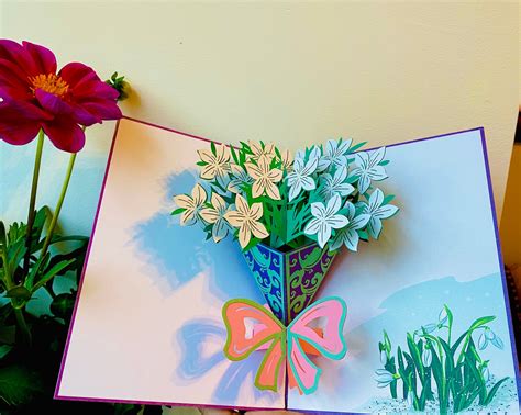 Handmade Lily Pop up Card / Flower Birthday Pop up Cards / 3D - Etsy