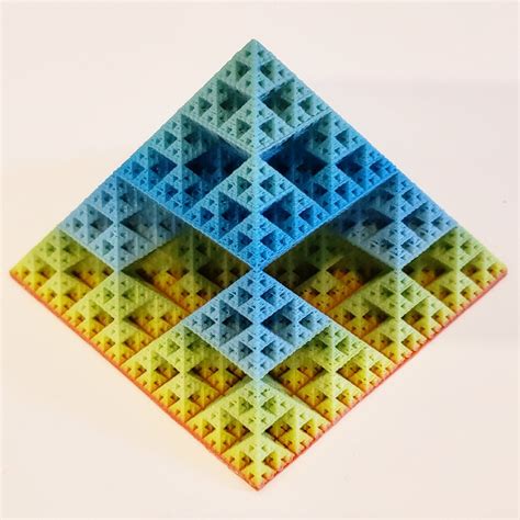 Optical illusion with fractal pyramid and rainbow pla : r/3Dprinting