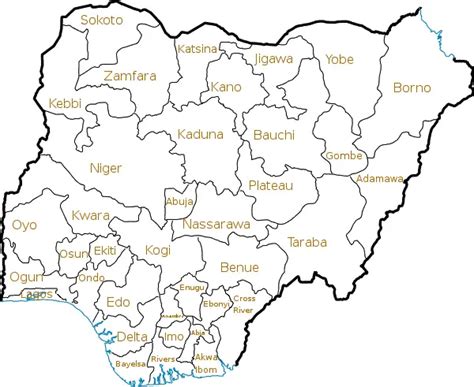 Nigeria States • Mapsof.net