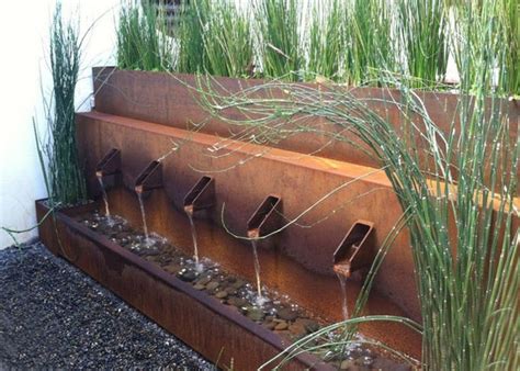 China Fo-Cw18 Outside Metal Corten Steel Water Feature Unique Design for Hotel Yard - China ...