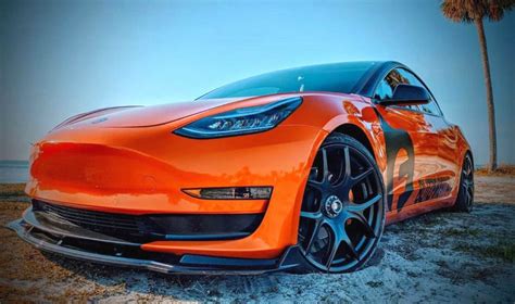 This Orange-Wrapped Tesla Model 3 Looks Alluring!