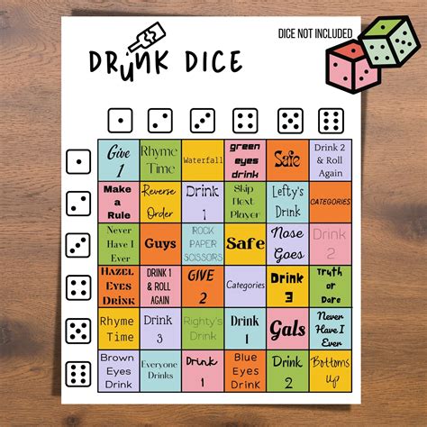 Buy Drunk Dice Drinking Game Great for Pre-games, Parties, Bachelorette ...